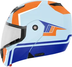Gulf FlexPro Flip-Up Glossy 2 Wheeler Motorcycle Helmet