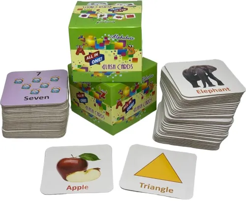 Image of gurukanth All in One Flash Cards for Kids (Non-Tearable flashcards - Water Proof) (Multicolor)