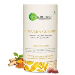 Gut & Beyond Turmeric Curcumin Gummies - Anti Inflammatory Supplement for Adults, Liver Cleanser, Good for Skin & Brain 