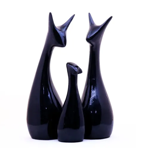 Image of GW Creations Beautiful Home Dcor Showpiece Lucky Deer Statues Family Matte Gloss Finish Poly Ceramic Figures-