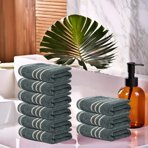 Image of Kuber Industries Gym Hand Towels Pack of 9 Dark Grey