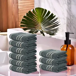 Kuber Industries Gym Hand Towels Pack of 9 Dark Grey