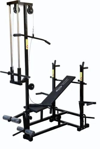 Image of GymCrew 20/1 double support black colour Multipurpose Fitness Bench