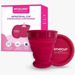 GYNOCUP MildCares Menstrual Cup Sterilizer Container – Reusable Silicone Cup Cleaner | Microwave & Hot Water Sterilizati