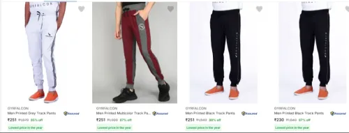 Image of Gyrfalcon Mens Track Pants Upto 85% Discount