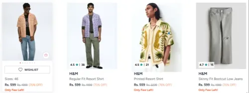 Image of H&M Clothes Minimum 70% Discount