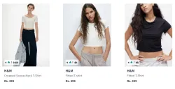 H&M Cropped Scoop-Neck T-Shirt Starting at ₹399