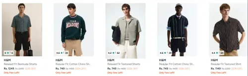 Image of H&M Men's Cloths minimum 50% Discount