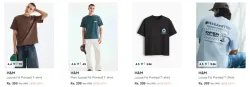 H&M MENS LOOSE FIT T-SHIRT STARTING @ ₹ 399