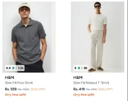 H&M Mens T-Shirts Starting at ₹419