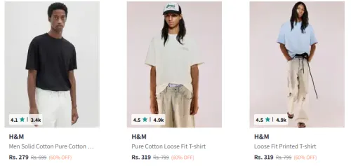 Image of H&M Women T-shirt Starting @ ₹279