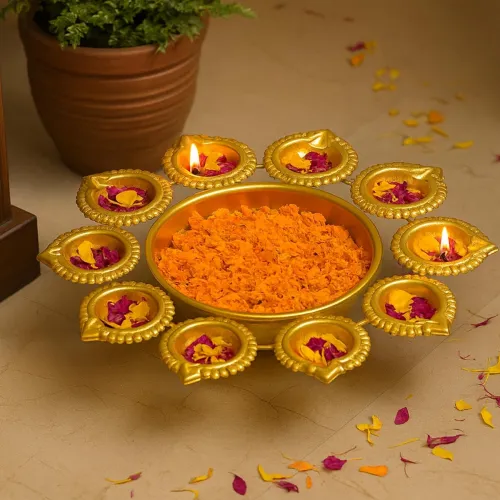 Image of Habere India-All the Cultures Fabricating India Urli Bowl for Home Décor