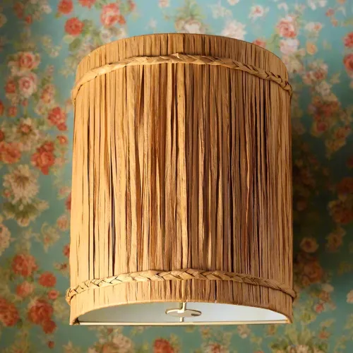 Image of Habere India-All the Cultures Fabricating India Raffia Wall Lamp for Living Room