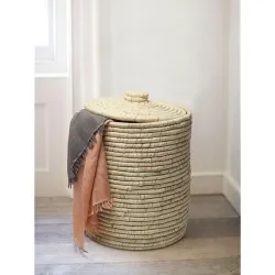 Habere India-All the Cultures Fabricating India Bamboo Laundry Basket with Lid