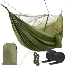 HACER Camping Hammock with Mosquito Net Army Green