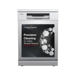 Hafele Aqua Chrome Dishwasher 13 Place Settings | Free Standing | Sleek Stainless Steel Build | Perfect for Indian Utens