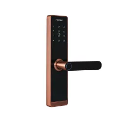 Hafele RE-ACH Smart Digital Lock | Fingerprint | PIN | OTP | RFID Access Card | Mechanical Key | BLE | Mobile App | Privacy Feature | Antique Copper | 1 Year Warranty
