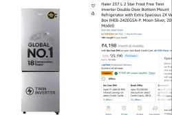 Haier 237L 2 Star Bottom Mount Refrigerator