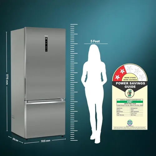 Image of Haier 445 L 2 Star Frost Free Bottom Mount Double Door Refrigerator|Convertible 14-in-1|