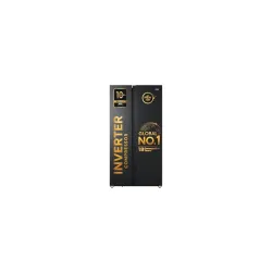 Haier 540 L 3 Star Frost Free Inverter Side by Side Refrigerator (HRS-615LB, Luxe Black, 360° Magic Cooling for Uniform Freshness, Dual Fresh Drawers for freshness, Deo Fresh Technology, 202...