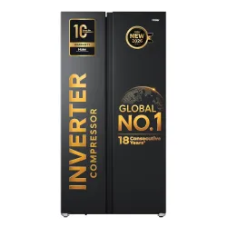 Haier 540L 3Star 2 Door Side by Side Frost Free Refrigerator | Expert Inverter | Internal Mi-com | Twist Ice Tray | Deo 