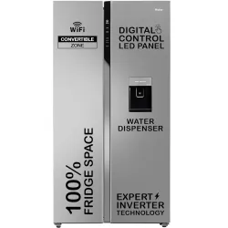 Haier 596L Side by Side Refrigerator Shiny Steel (HRS-682SWDU1)