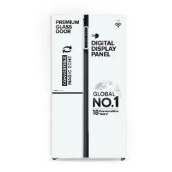 Haier 598 L 3 Star Frost Free Expert Inverter Smart Sense AI enabled 3-Door Side by Side Refrigerator (HRT-683PWGU1, Pearl White Glass, Magic Convertible Zone, Premium Vogue Glass, 2026 Mode...