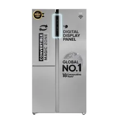 Haier 598L 3 Star Side-by-Side Refrigerator Inox Steel
