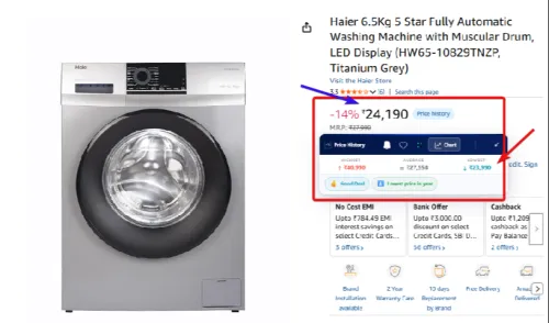 Image of Haier 6.5Kg 5 Star Fully Automatic Washing Machine