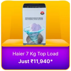 Haier 7 kg Washing Machine @ ₹11940 on Flipkart big Billion Days Sale
