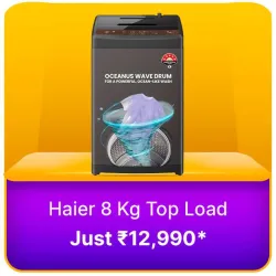 Haier 8 Kg Washing Machines @ ₹12990 on Flipkart big Billion Days Sale