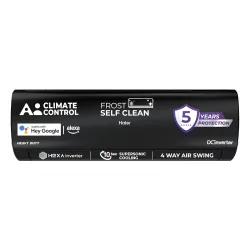 Haier Black Edition 1.5 Ton 5 Star AI Climate Control Smart Split AC (5460 Watts, Copper, HEXA Inverter, Heavy Duty, 4-W