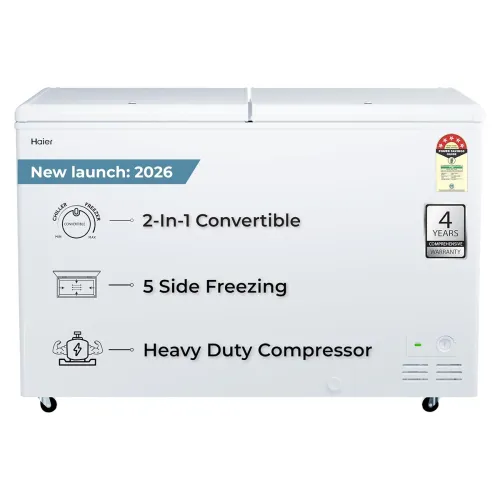 Image of Haier HFC-500DPW5 5 Star Double Door Convertible Deep Freezer 5 Side Freezing