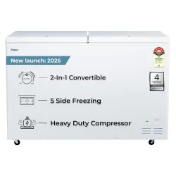 Haier HFC-500DPW5 5 Star Double Door Convertible Deep Freezer 5 Side Freezing