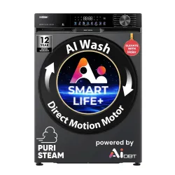 Haier 12kg 5 Star AI Smart LIFE+ Fully Automatic Front Load Washing Machine