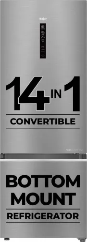 Image of Haier 355L 3 Star Bottom Mount Convertible Fridge – Inox Steel (HEB-363TS-P)