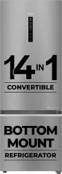 Haier 355L 3 Star Bottom Mount Convertible Fridge – Inox Steel (HEB-363TS-P)
