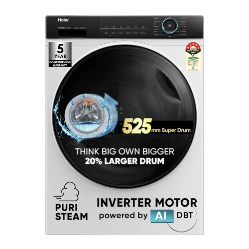 Image of Haier 8kg 5 star Front Load Washer – AI, PuriSteam, Inverter