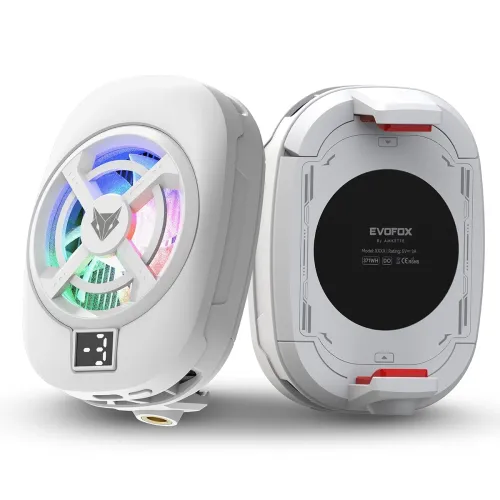 Image of EvoFox Hailstone S Phone Cooler for Gaming | 15W 3 Level Cooling | 5000 RPM 7-Blade| Clamp Mount | RGB | Semiconductor T