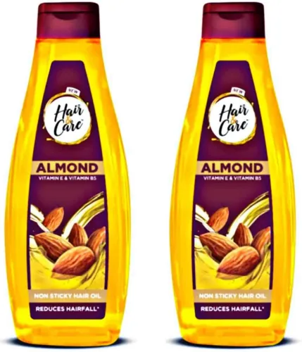Image of HAIR & CARE Almond Vitamin E & B5 Non Sticky Hair Oil 500ml 2pc Hair Oil (1000 ml)