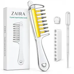 Hair Oil Applicator Comb with Refillable Liquid Reservoir and Dispensing Teeth, Clear Scalp Massage Tool for Controlled