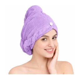 Hair Towel Wrap for Women-Quick Drying Microfiber Towel for Hair with Elastic