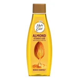 Hair & Care Almond, Vitamin E & B5 Non-Sticky Hair Oil - 500ml | Up to 90% Less Hair Fall | Frizz Control | Smooth & Glo