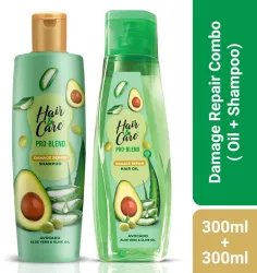 HAIR & CARE Pro Blend Damage Repair Combo | 300ml Shampoo + 300ml Oil 