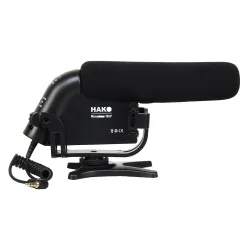 Hako 192-P Shotgun Condenser Microphone Super Cardioid Integrated Shock Mount 3.5mm Plug for DSLR Cameras Camcorders Audio Recorders