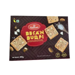 Haldiram's Besan Burfi 400g, Indian Sweets Diwali Gift Pack, Traditional Indian Sweet Made with Nuts & Gram Pulse Flour