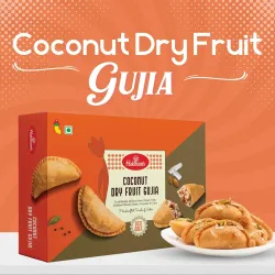Haldirams Coconut Dry Fruit Gujia 400g | Gujiya Sweets | Indian Mithai Festive Sweet Gift Box | Mithai for All Occasion