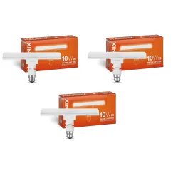 Halonix 10 Watts B22d LED bulb tube Light Cool White, Pack of 3, T-bulb
