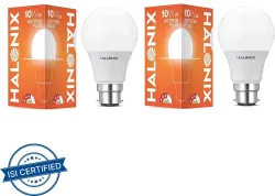 HALONIX 10 W Basic Round B22 LED Bulb (White, Pack of 2)