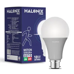 Halonix 10W Motion Sensor Led bulb | Color-6500K White | Auto on- Auto Off light | Motion sensor light | Pack of 1 | b22d